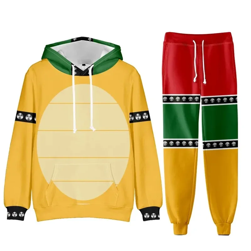 

Super Brothers Bowser Cosplay Costume for Men Women Pants Hoodies Harajuku Streetwear Fashion 3D Printed Sweatshirts Jacket