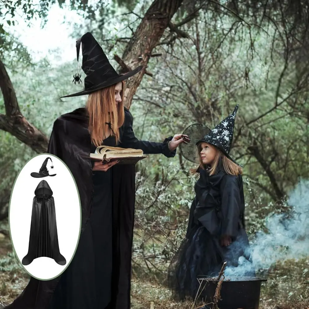 Sombrero de murciélago fresco, capa de Halloween, accesorios de fiesta, disfraz de Halloween, capa con capucha, capa divertida de bruja, puesta en escena