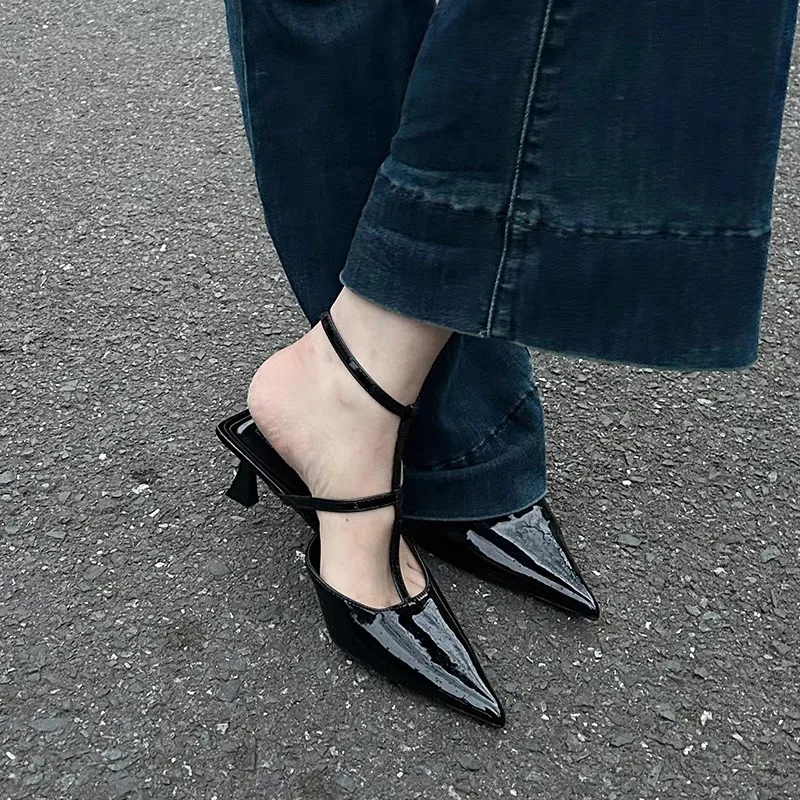 2024 Schuhe für Frauen Knöchel schnalle Riemen Frauen High Heels Sling backs Kleid Pumps Frauen spitzen Zehen dünne Absätze Sommers andalen