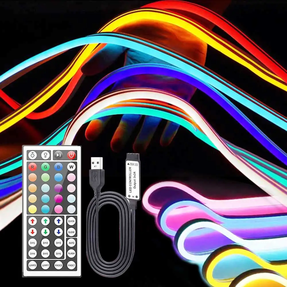 Neony Led RGB Neon Strip Light 1M2M3M4M5M IP65 Wodoodporne neony do sypialni Kuchnia Domowe oświetlenie dekoracyjne wewnętrzne