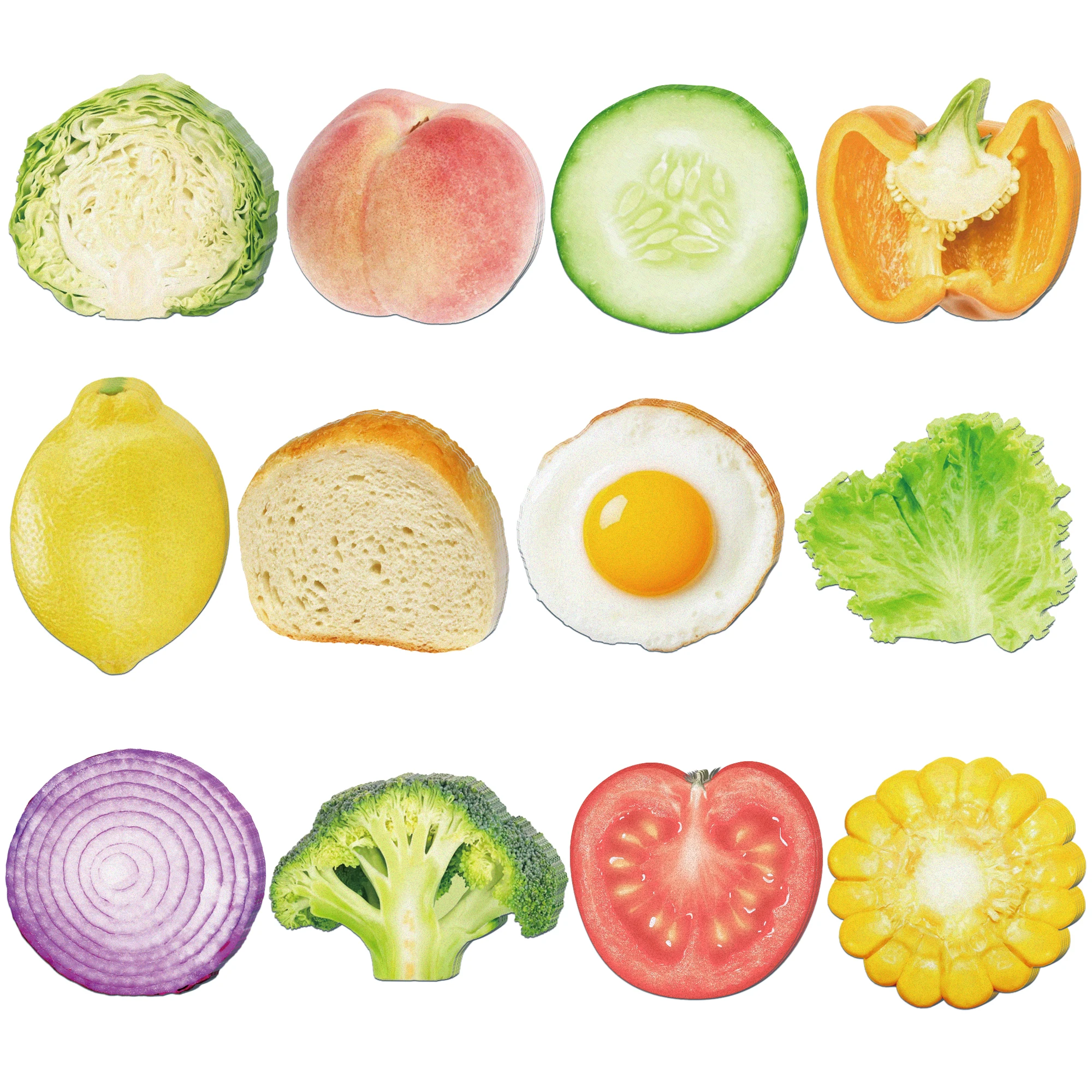 12/24/36pcs Vegetable Shaped Sticky Notes Set,Self-Stick Notes Pads,Refrigerator Memo Pads for Office Home Use Supplies
