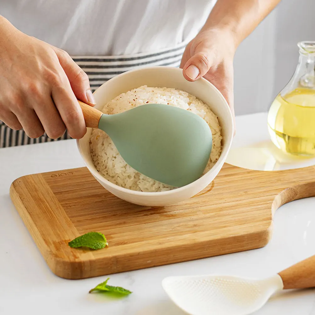 

Silicone Rice Spoon Non Slip Heat Resistant Electric Pot Spoon Transparent Tool Reusable Spatula scooper