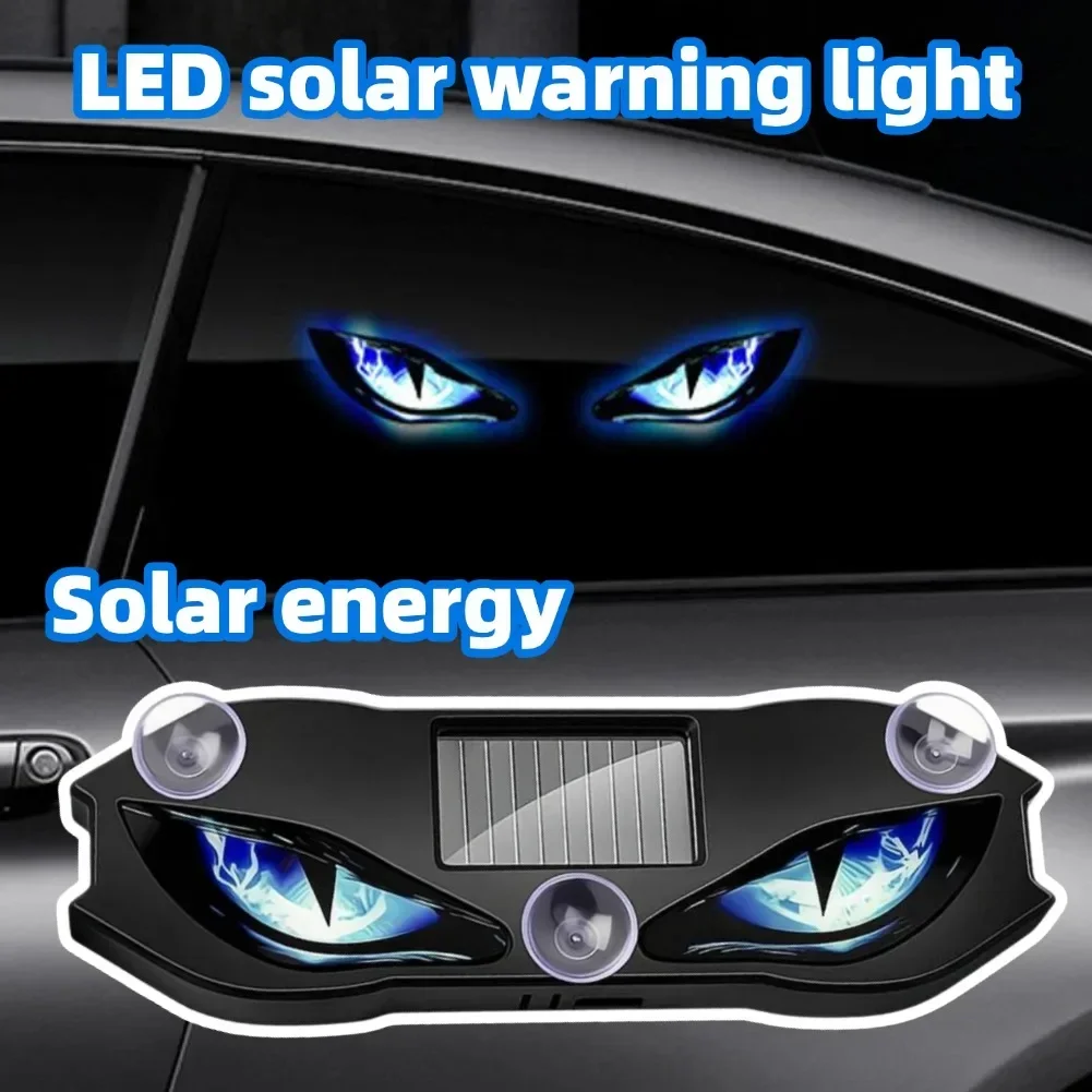 Solar Power Car Demon Eye Light Rechargeable Window Light Cool Flashing Warning Light Dynamic Safety Vehicle Signal Lights Amagi