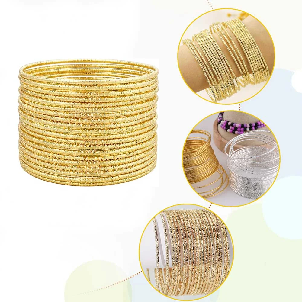 أساور أساور ذهبية/فضية مقاس 1.2 ملم للنساء - مجموعة مجوهرات بوهو متعددة الطبقات قابلة للتكديس. #3