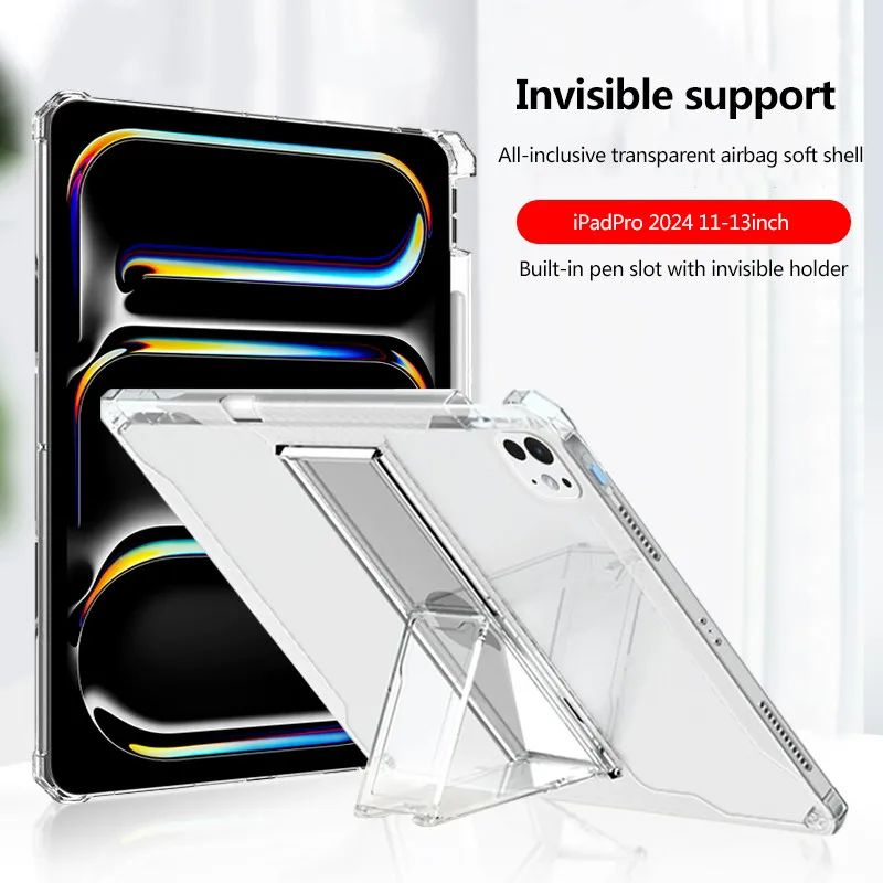 Transparent Case For iPad Air 13 Pro 13 Mini 2024 Mini 7 A17Pro 6 5 4 Pro11 Air 11 6 5 4 3Pro 2 1 10th 10.9 10.2 9.7 Pro12.9