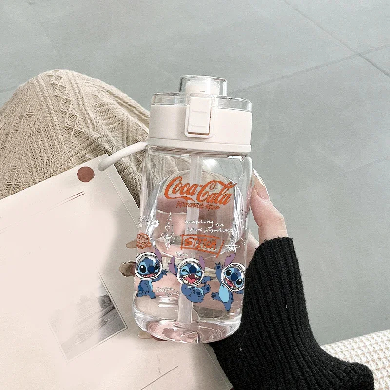 ديزني غرزة أنيمي كوب بلاستك سعة كبيرة زجاجة ماء لطيف الصيف كوب ماء بسيط في الهواء الطلق الطلاب زجاجة مياه رياضية