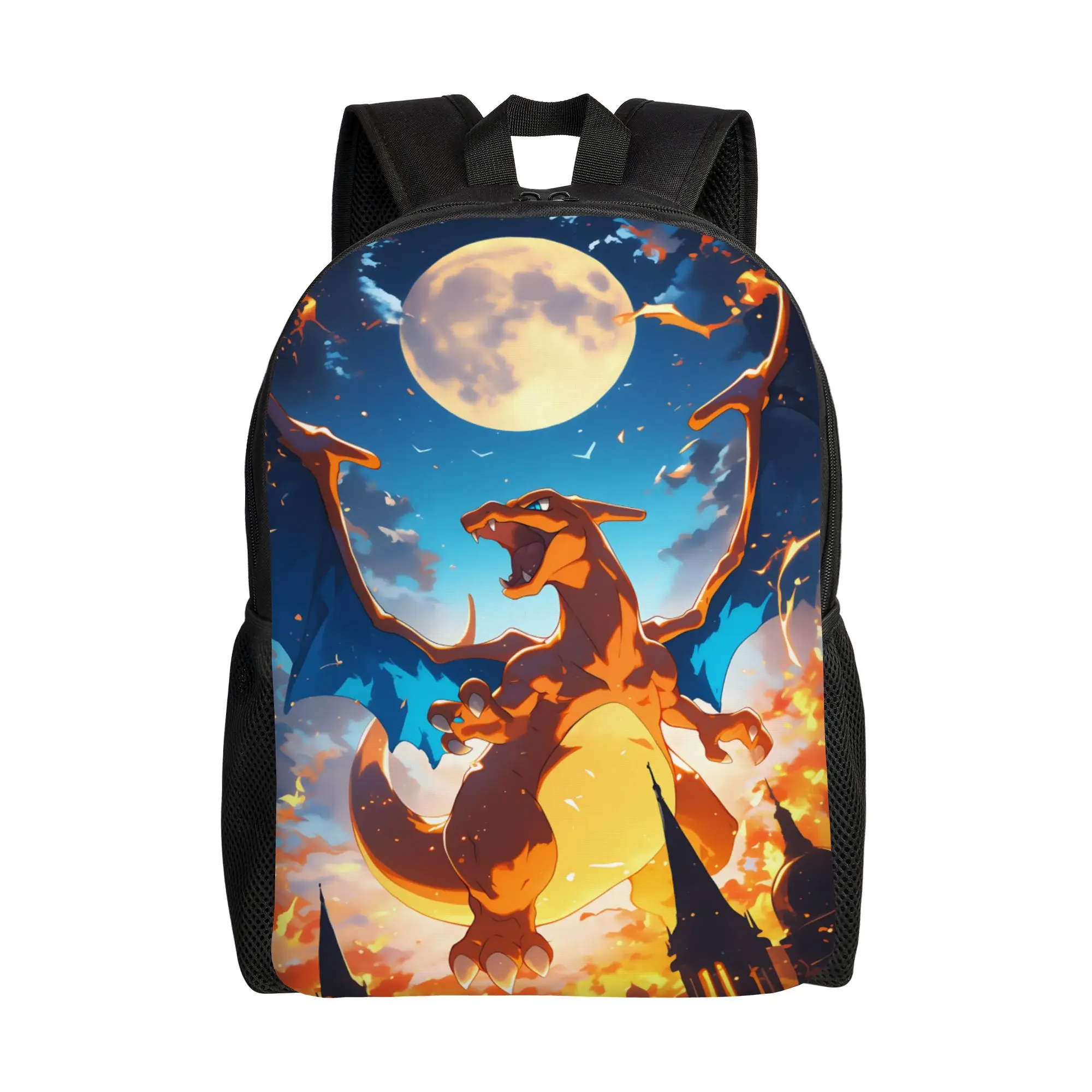 

Fashion Backpacks Pokemon Backpack Daypack Charizard mochila School Zipper Closure Rucksack