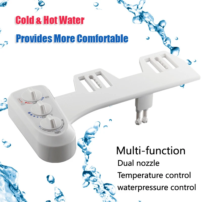 

Toilet Hot/Cold Toilet Bidet Toilet Seat Attachment Dual Nozzle Brass Water Inlet Bidet Toilet Water Sprayer Hygienic Shower