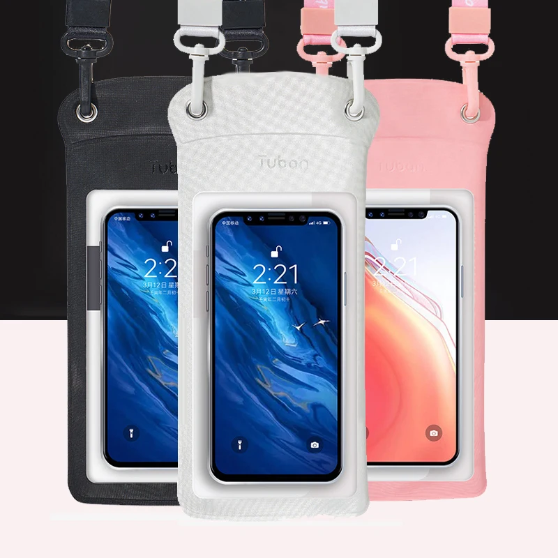 7.2inch Waterproof Phone Bag Diving Phone Case Cover Touch Screen Takeaway Rider Rainy Day Phone Holder Swimming Cellphone Pouch