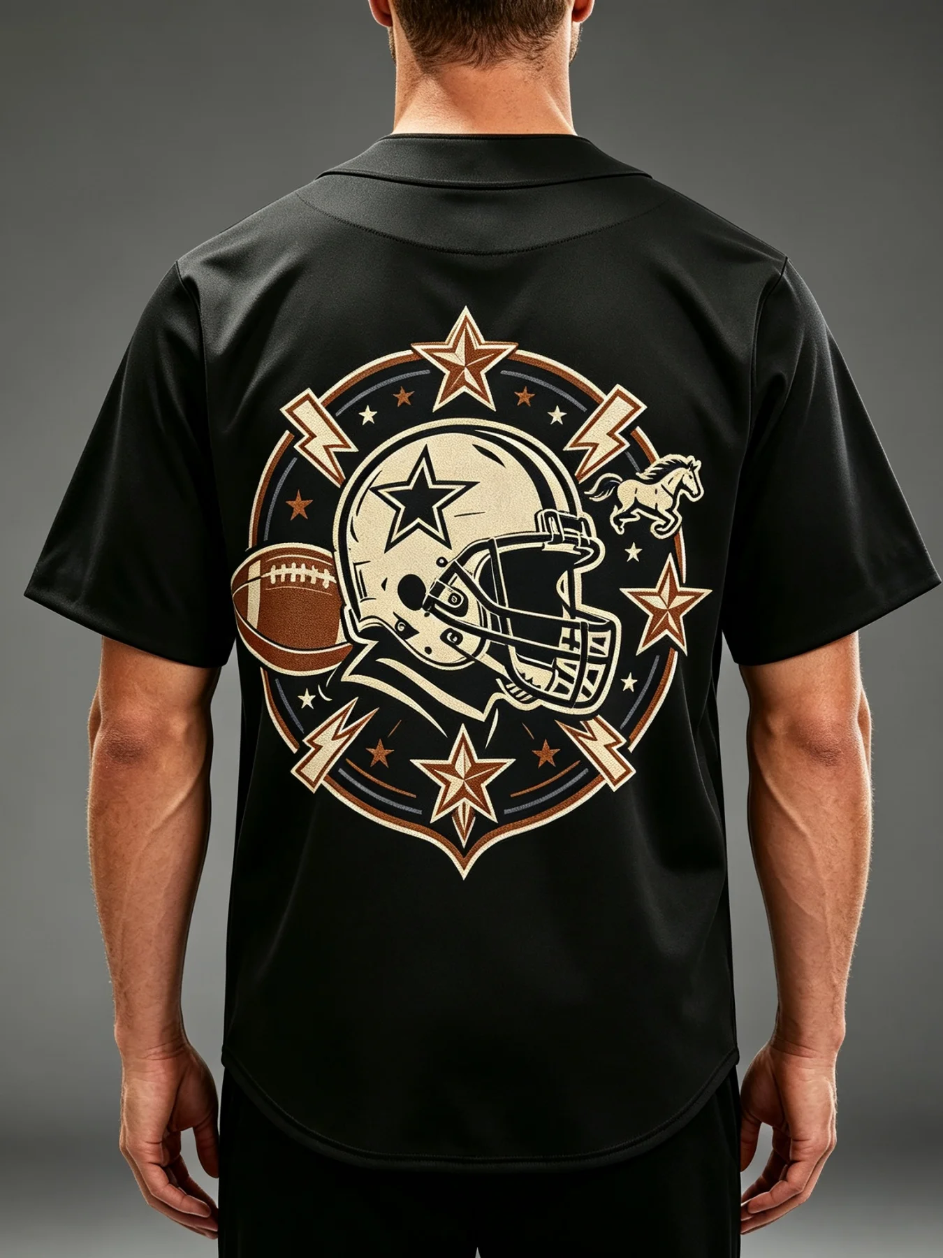 Men's Vintage Short-Sleeve Baseball Jersey Button-Down T-Shirt 'Play for the Game' Graphic Print Sports Uniform Shirt