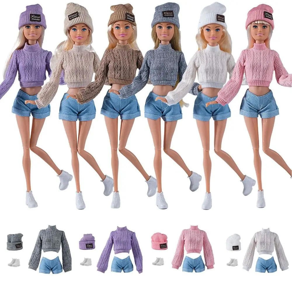 11,5" Puppenkleidung, gestrickte Pullover, Hosen, Kleidung mit Schuhen und Hut, Puppenkleidung für 30cm 1/6 BJD Puppen, Zubehör, Spielzeug – Detail 2