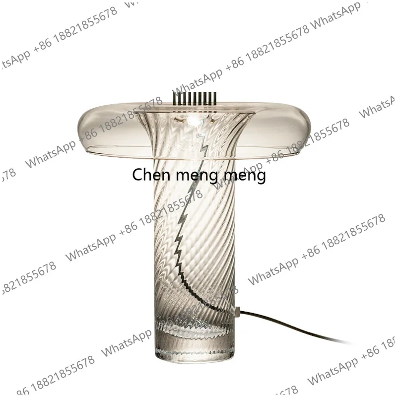 

Modern simple living room creative glass table lamp Nordic study bedside bedroom, model room, table lamp