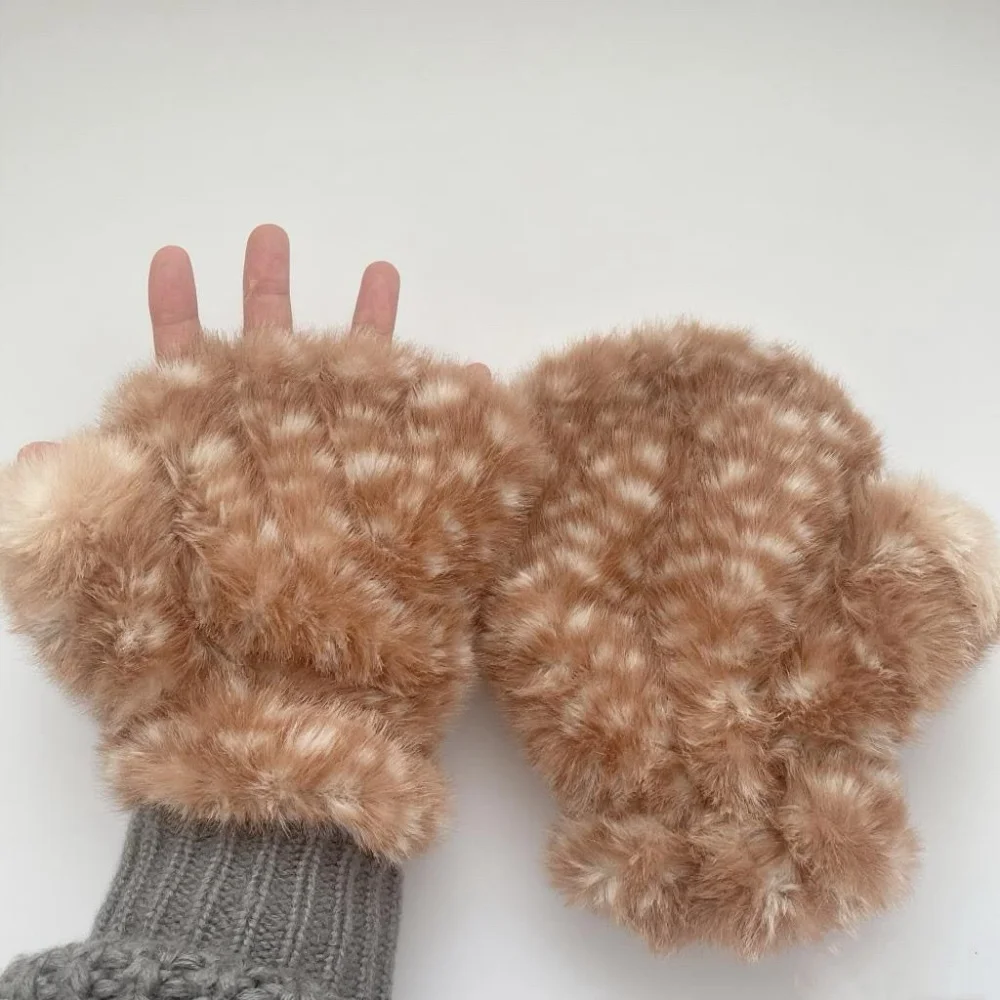 Winter Trendy Thickened Deer Gloves Warm Cold-proof Women Touchscreen Windproof Skiing Cycling Versatile Accessories Gift
