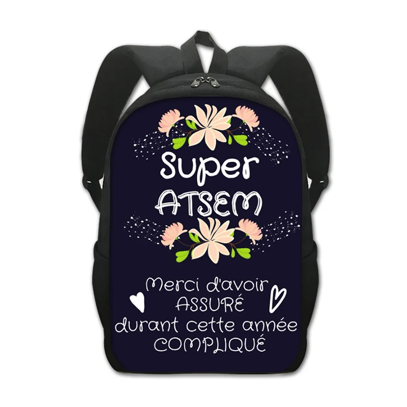 

Super Atsem Merci Maitresse Print Backpack Aesthetic Graphic School Bags Student Laptop Rucksack Teacher's Day Graduation Gift