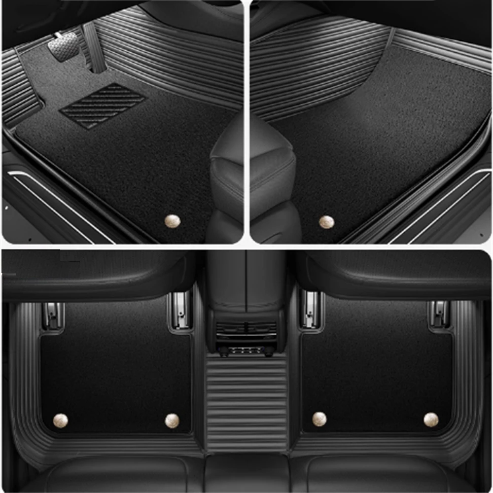

For Fiat 500 500C Custom Fit Auto Double Layer Leather Car Floor Mats Carpets Foot Liners Accessories