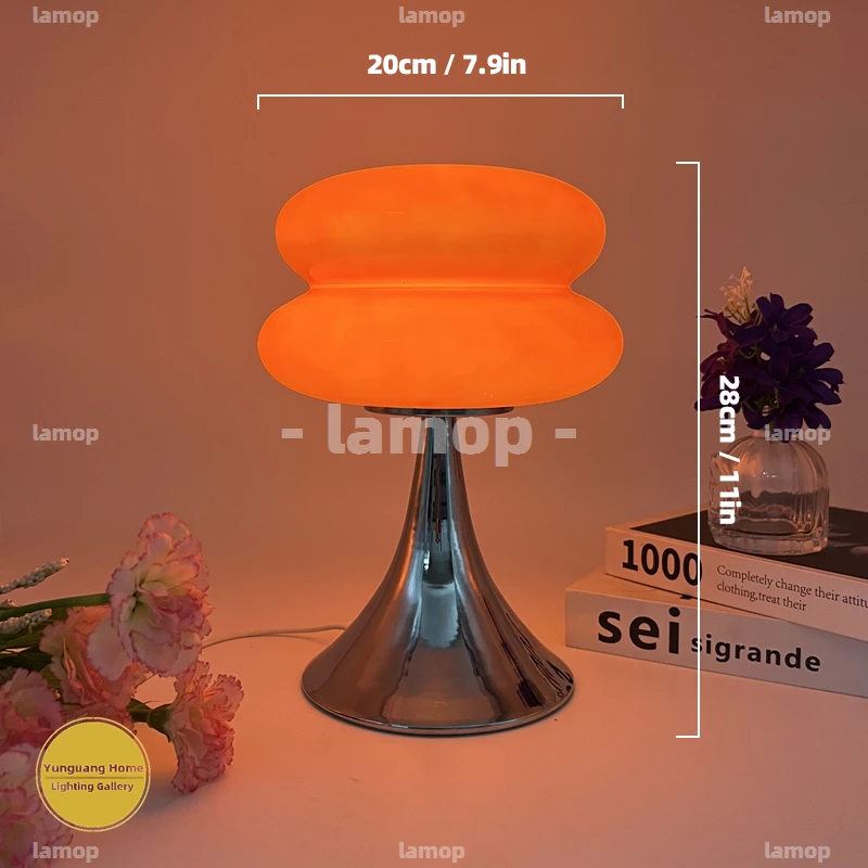Hand Blown Murano Double Bulge Torus Desk Lamp Macaron Blush Pink Tone Gentle Ambient Light Teen Dorm Study Dresser Table Lamp