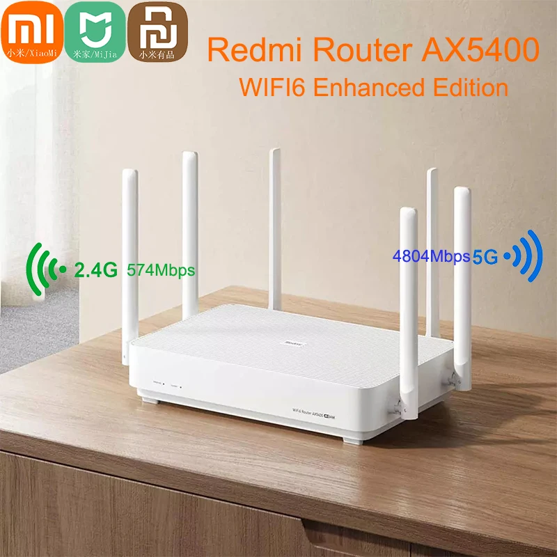 Xiaomi Redmi Wifi AX5400 Router Mesh System WiFi 6 Plus 4K QAM 160MHz High Bandwidth 512MB Memory for Home Work With Mijia App