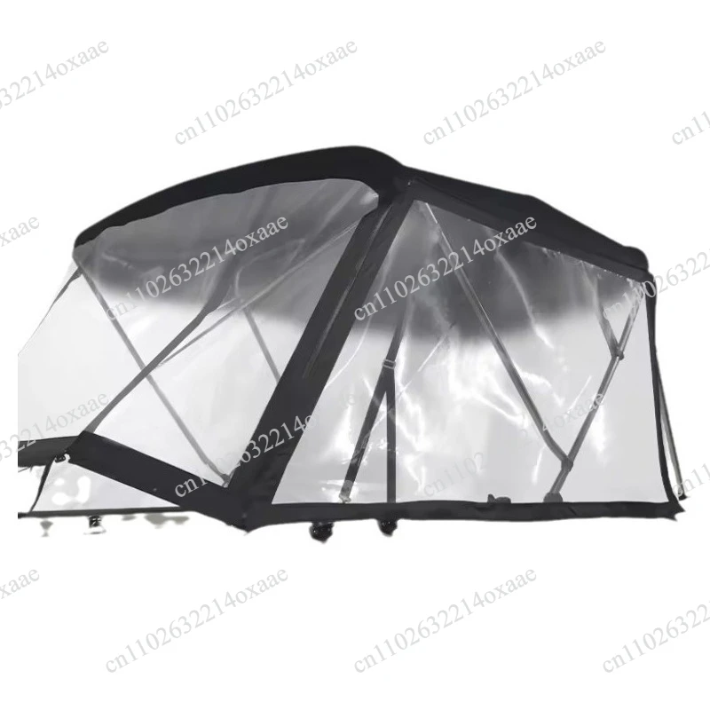 3 bow aluminum tube boat top canopy top with PVC windshield , customized product