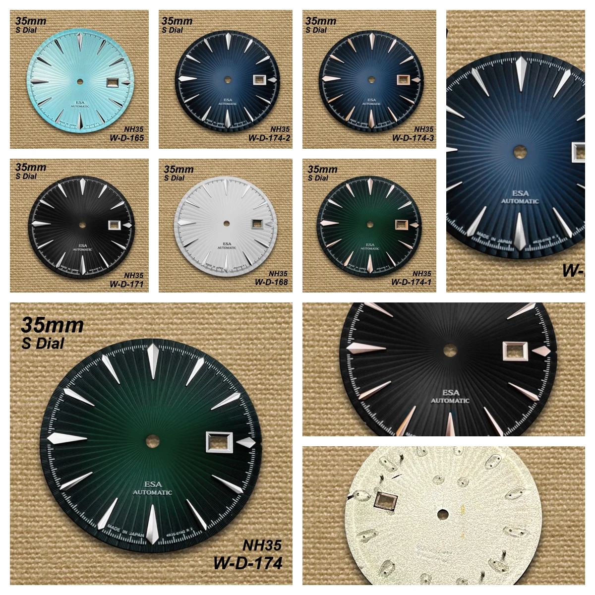 

35mm S Logo Cocktail Dial Fit NH35/NH36 Movement High-Quality Vertical Grain Dial Watch Modification Accessories