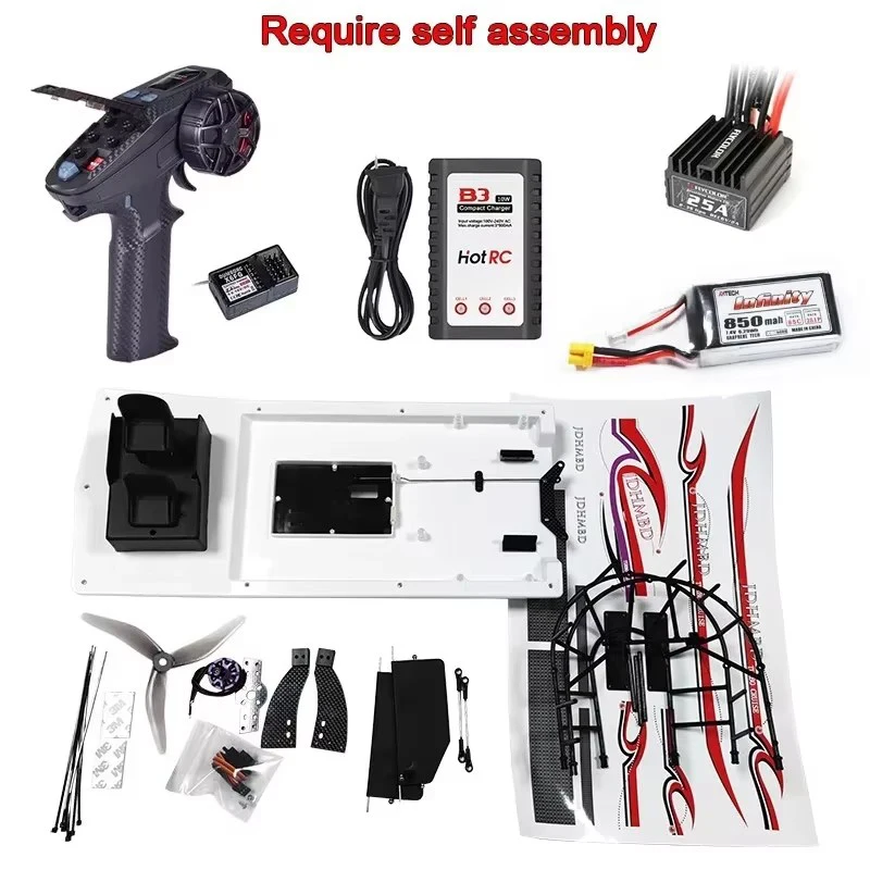 New 2.4g Rc Electric Boat Aerodynamic Model Diy Amphibious Rescue Air Cushion Ship Remote Control Boat Kid Outdoor Toy Xmas Gift