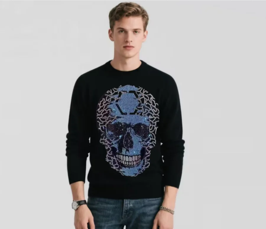 

Новый мужской дизайнерский пуловер со стразами, свитера, мужские подарки, Прямая доставка