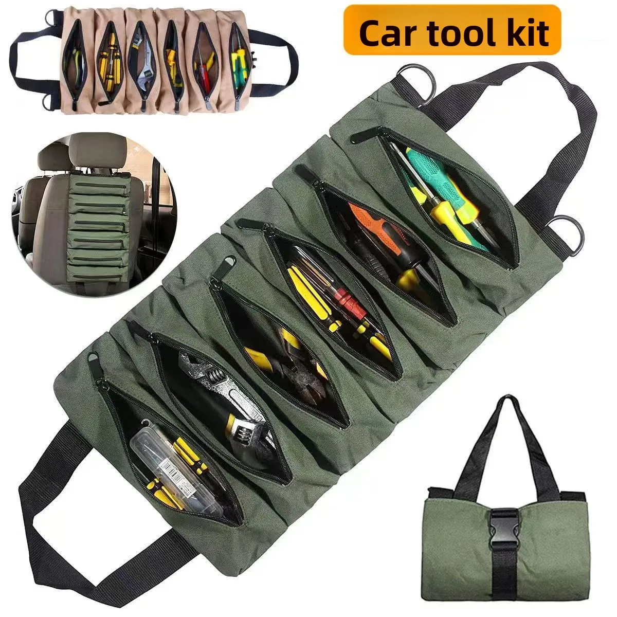New simple sub-format portable tool bag, canvas bag portable tool bag, multi-layer tool storage bag worker