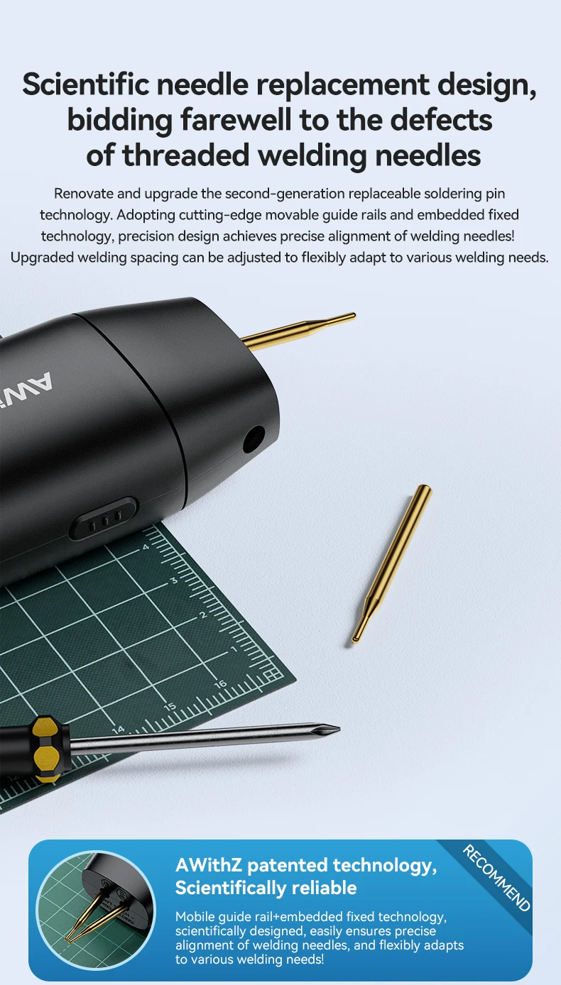 AWithZ Tragbares Punktschweißgerät, DIY-Handpunktschweißgerät, 90 Gänge, verstellbares Punktschweißen für 18650-Lithium-Batterie – Detail 20