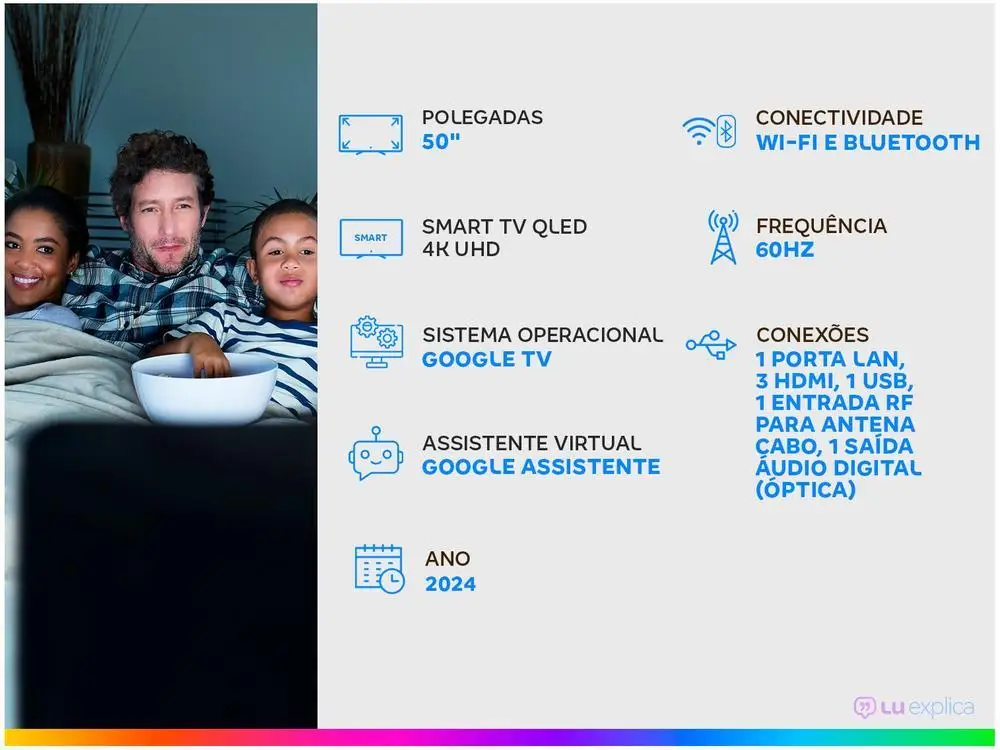 Smart TV 50 ”4K UHD QLED TCL 50C655 Wi-Fi