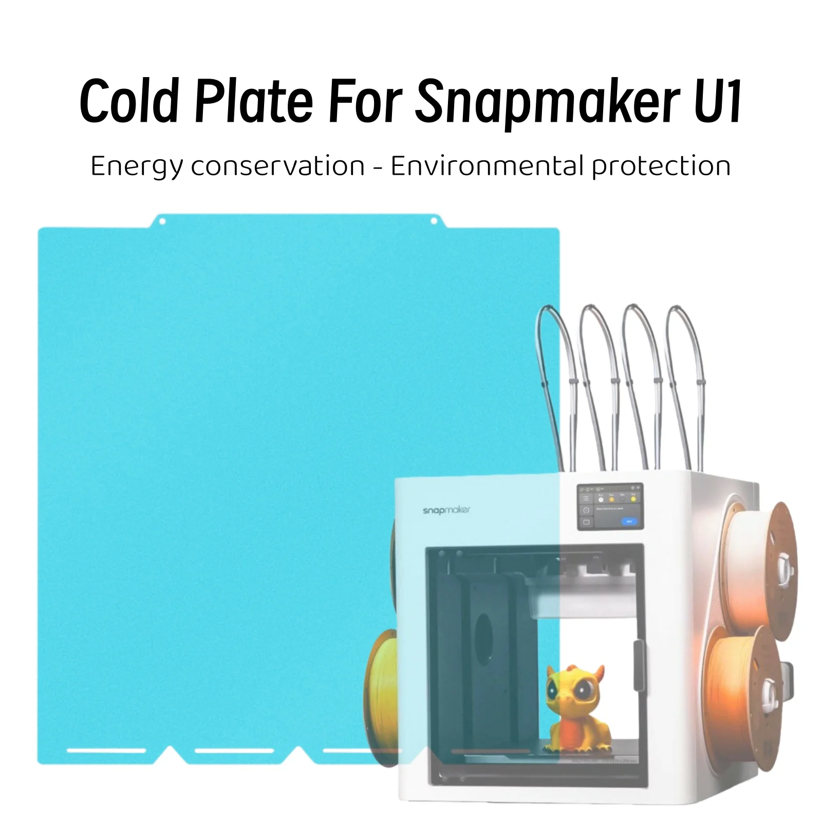 For Snapmaker U1 Build Plate Cold Plate PLA PETG Lower PETG PLA Temp Save Power Reduce Machine Load Almost Smooth Surface