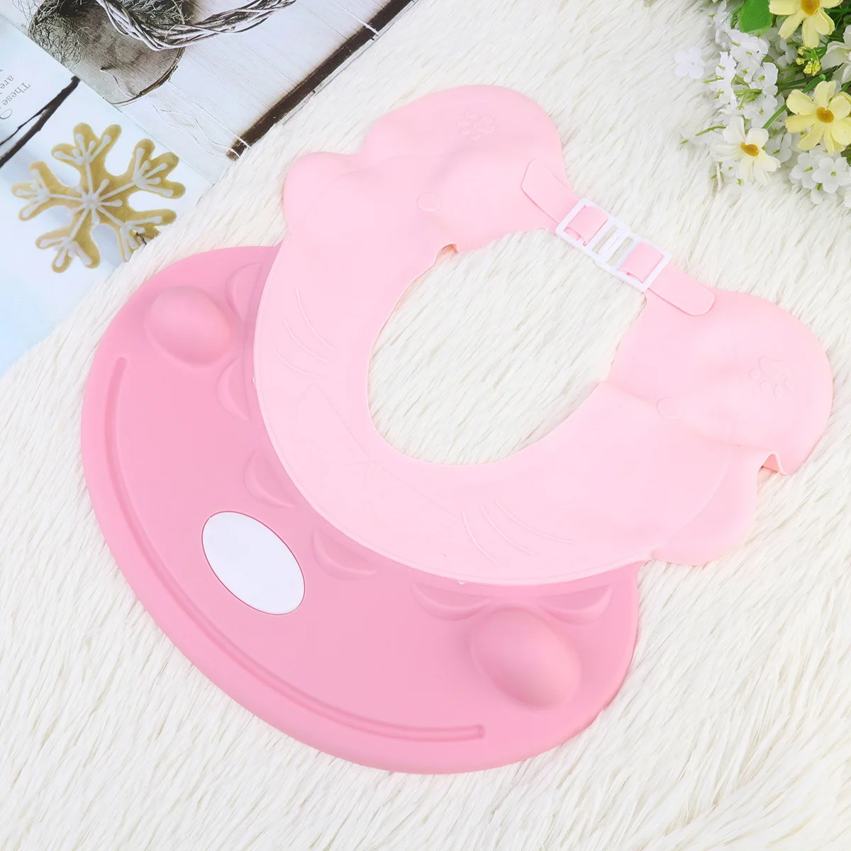 

Pink Adjustable Baby Bath Hat Waterproof Ear Protector Shampoo Cap for Hair Washing Shower Baby Bath Hat Shampoo Cap