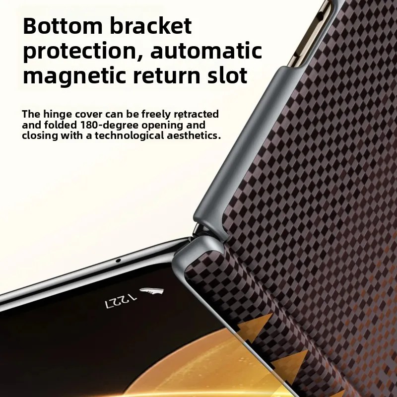 Hign-end Carbon Fiber Pattern Hard PC Hinge Protection Phone Case For Honor Magic V5 V3 VS3 Magnetic Charging Shockproof Cover