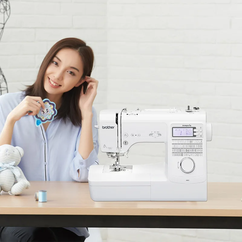 ماكينة خياطة منزلية من Brother A80 ماكينة خياطة إلكترونية كهربائية متعددة الوظائف مع حافة قفل أوتوماتيكية أصلية