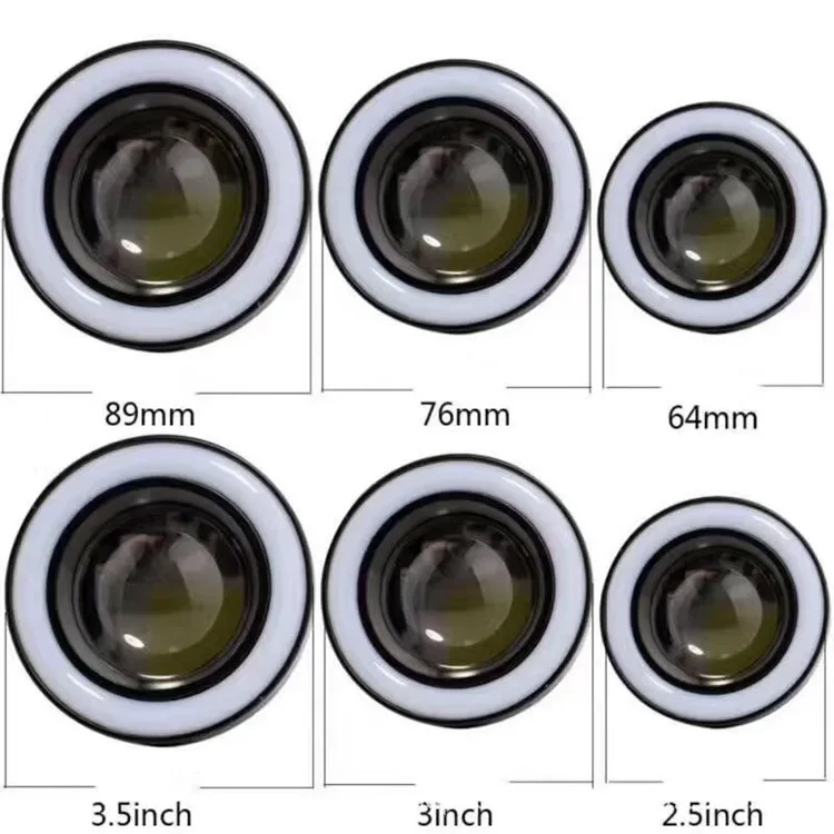 Car Fog Light LED Lens Cob Day Running Lights With Angel Eyes Ox Eye Fog Lights Modified Fish Eye 3 Inch Car Light Assembly
