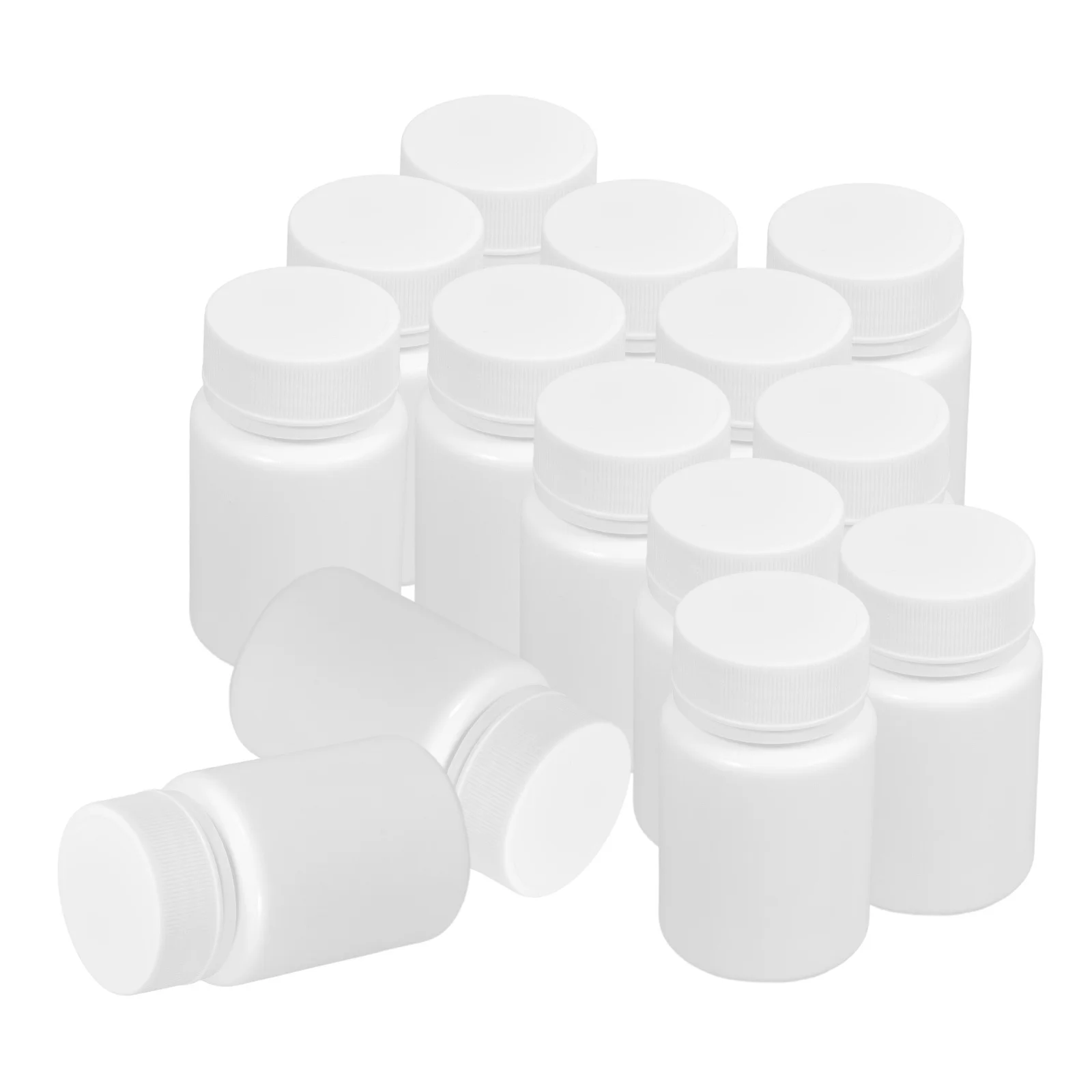 

20Pcs 50Ml Leakproof Sample Jars White Plastic Medicine Bottles with Aluminum Liner Caps for Pills Capsules Fish Oil Tablet