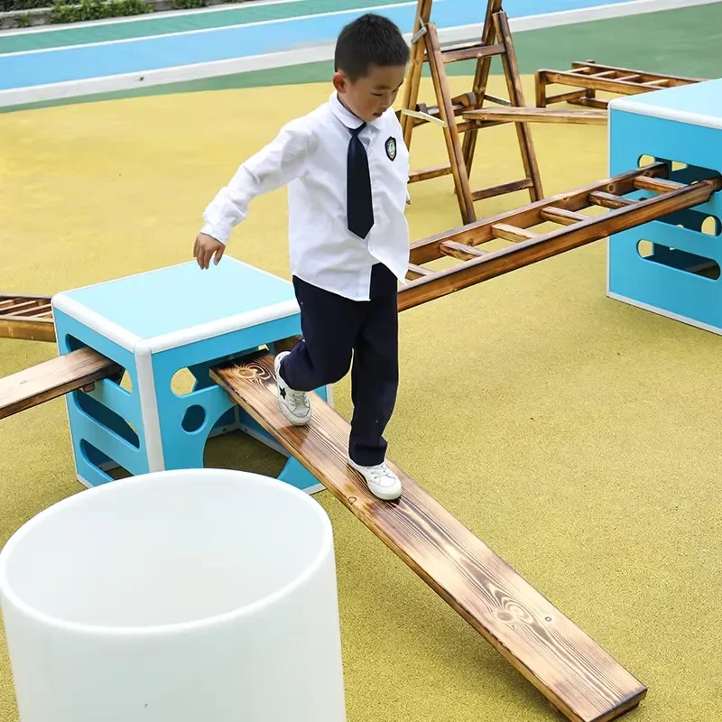 Outdoor Wooden Playground Children Sensory Play Balance Gym Training Equipment for Preschool Kindergarten