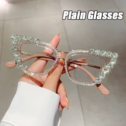 Fashion Trend Cat Eye Frame Anti-Blue Light Glasses Fashion Retro Men Women Computer Gaming Eye Protection Classic Plain Glasses