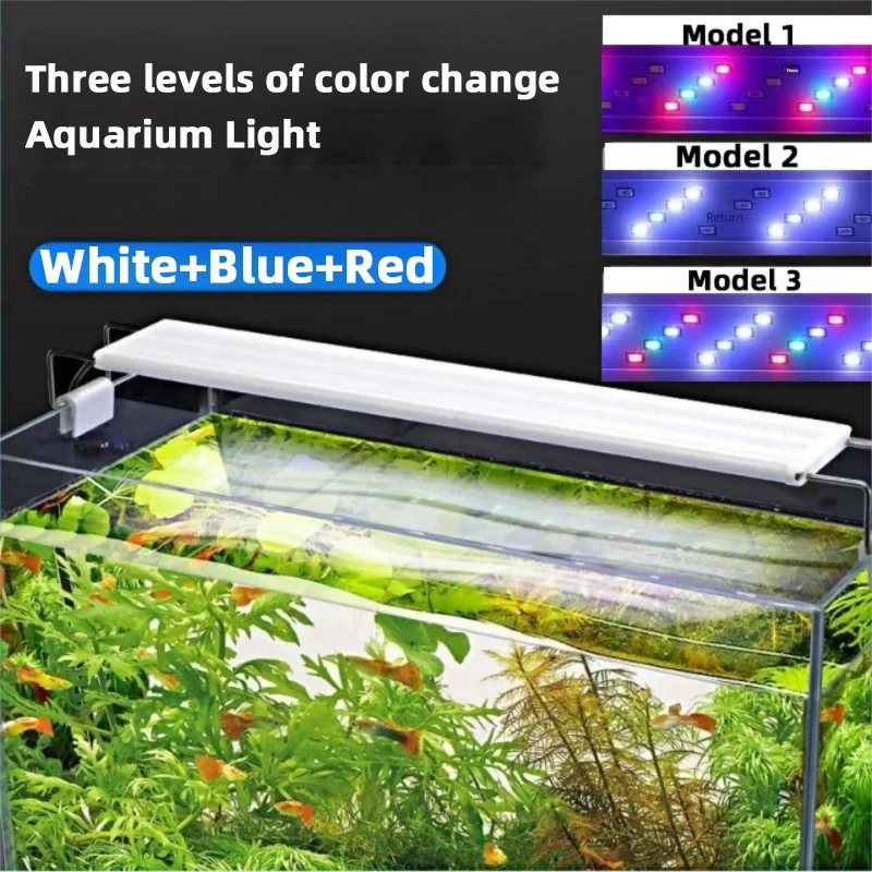 Ultra Thin LED Aquarium Light Aquatic Plant Light Expandable Clip On Light 18-75CM Fish Tank 220-240V