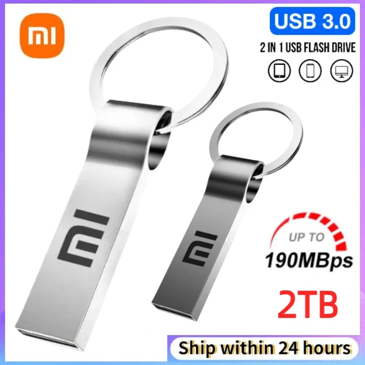 

XIAOMI USB 3.0 Pendrive Металлический USB-накопитель емкостью 2 ТБ, 1 ТБ, портативный высокоскоростной флэш-накопитель большой емкости, 128 ГБ, 256 ГБ, память U-диск