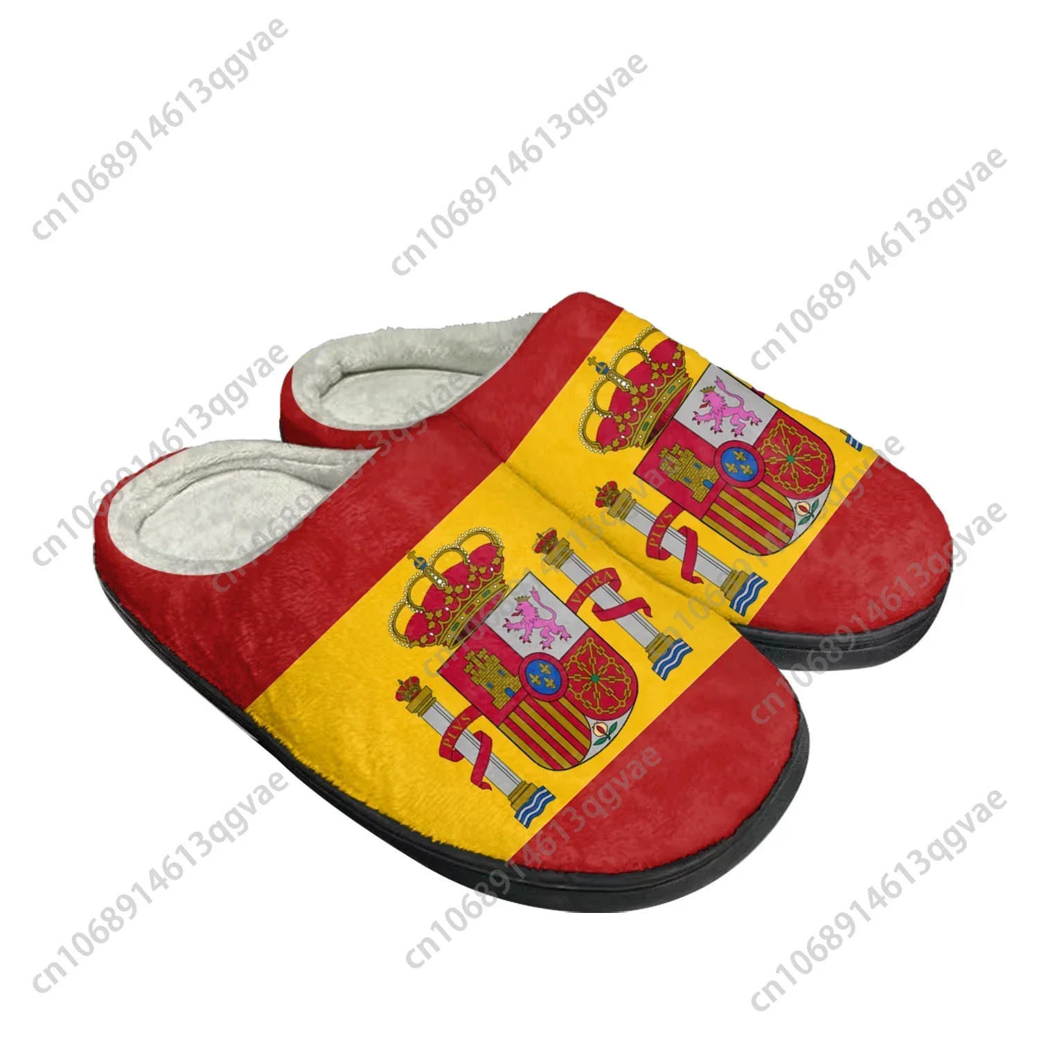 Spanish Flag Home Cotton Custom Slippers Mens Womens Sandals Spain Plush Bedroom Casual Keep Warm Shoes Thermal Slipper