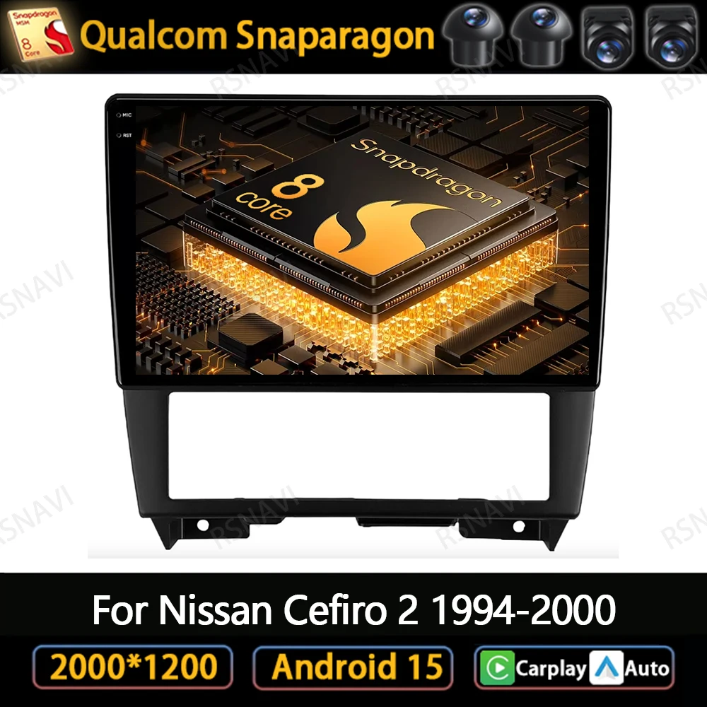 

Автомобильное радио Android 15 для Nissan Cefiro 2 1994-2000 GPS беспроводной Carplay авто головное устройство авторадио Viedo плеер навигация 5G WIFI