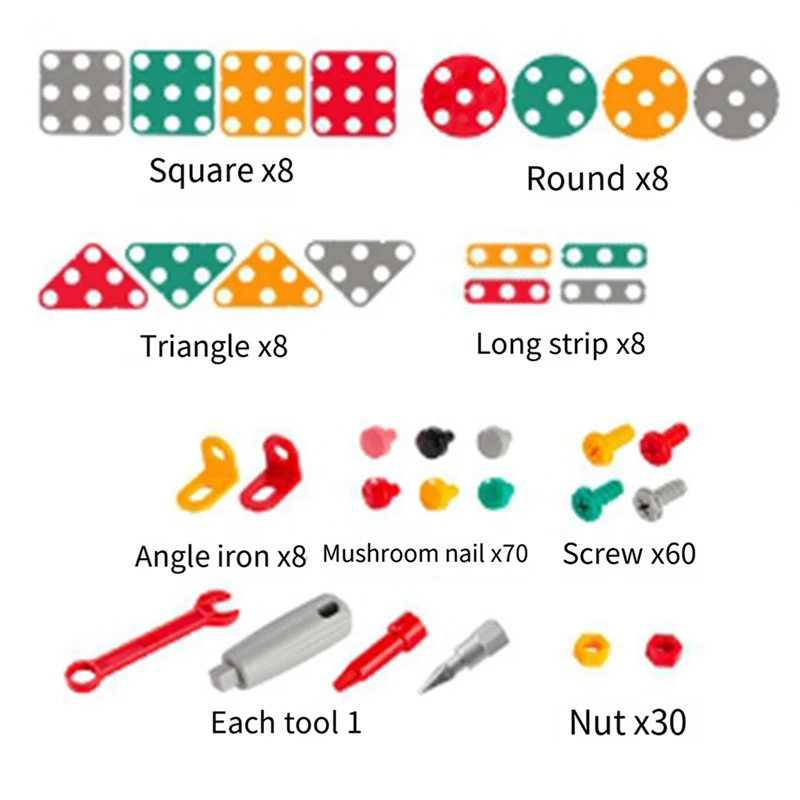 3D Play Toolbox Toy With Electric Drill Mosaic Puzzle Tool Set Early Education Toy Toolbox For 3-12 Year Old Kids Durable