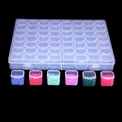 Diamond Painting Storage Container with 28/56 Grid Grooves, Transparent Diamond Embroidery Accessories and Toolbox, DIY Beaded