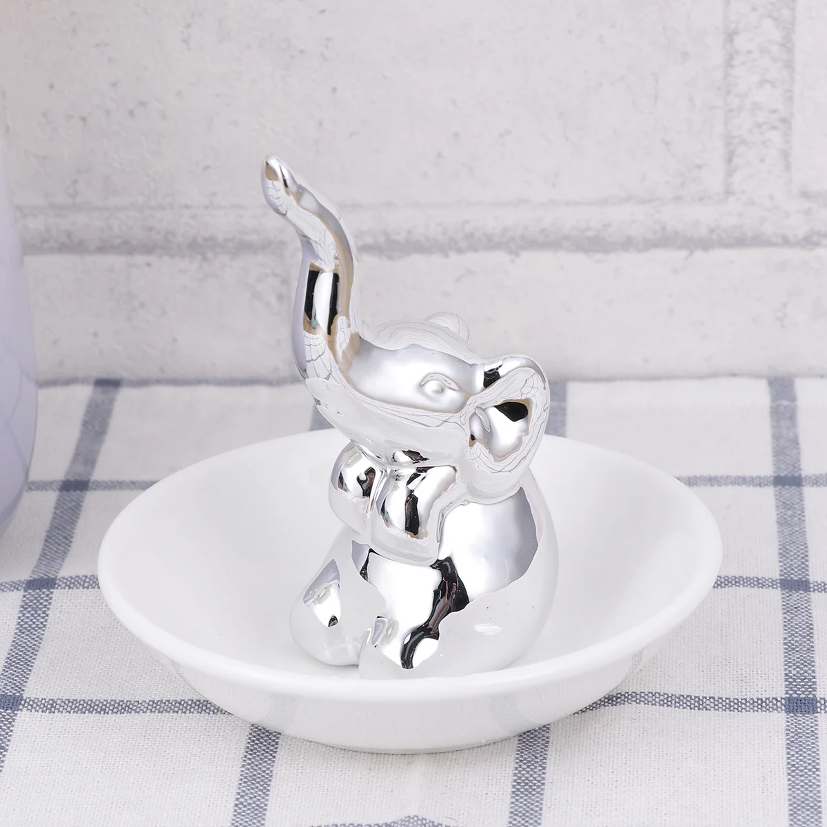 Ceramic Elephant Jewelry Plate Practical Organizer for Rings Earrings Bracelets Necklaces Jewelry Storage Tray Display