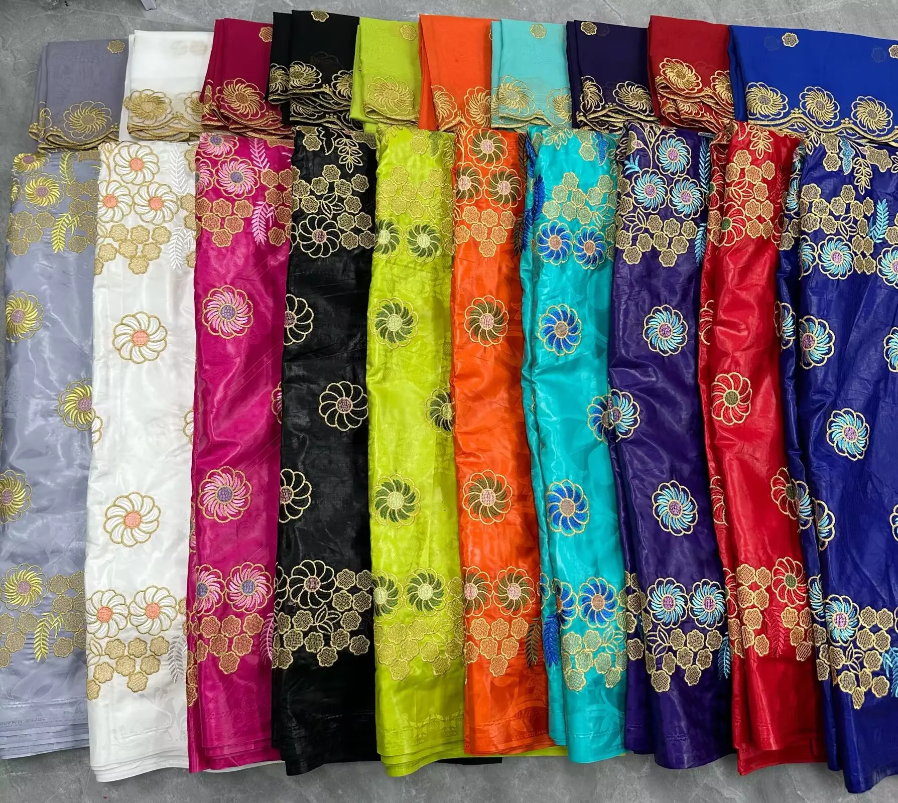 

New Best Bazin Riche And Tulle Lace Bazin Cotton Fabrics Basin Brocade Lace Embroidery African Materials For Sewing 5+2 Yards