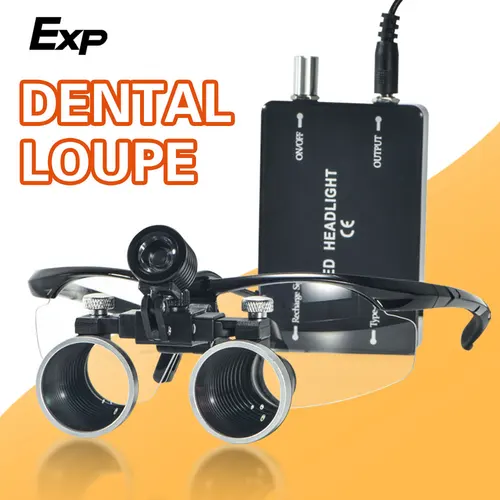 Exp lupa Dental 2,5X 3,5X lupa con gafas de luz LED lupa quirúrgica lupa médica Dental
