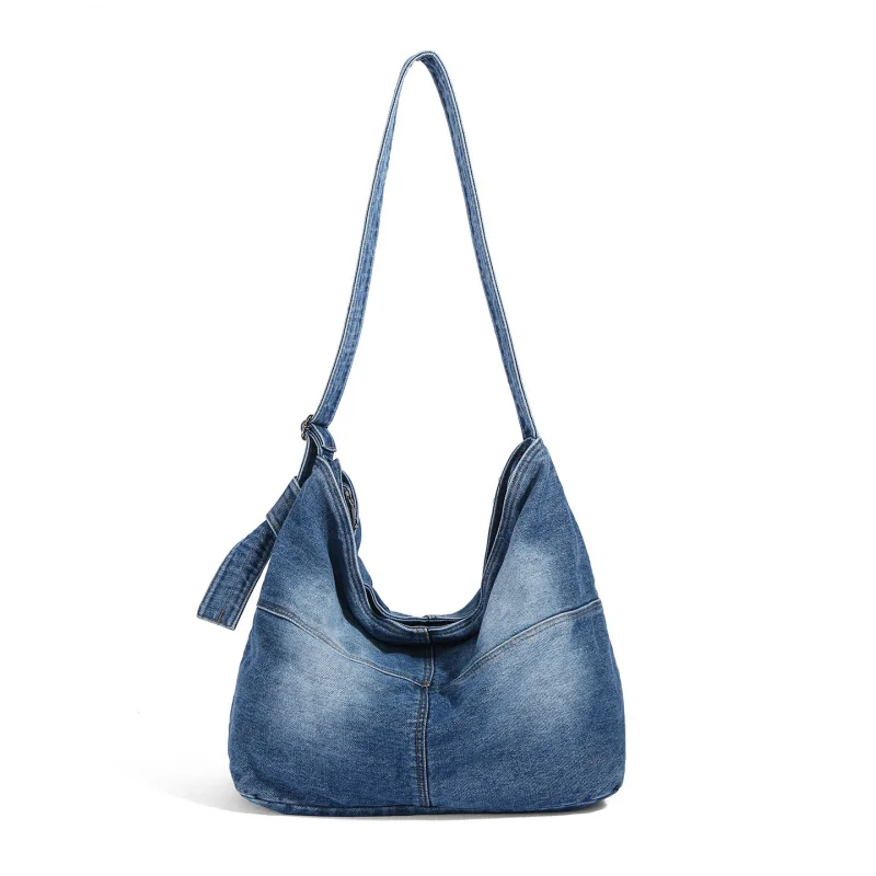 

Women's crossbody bag, Japanese style casual denim bag, simple and versatile, large capacity, casual style backpack, student sho