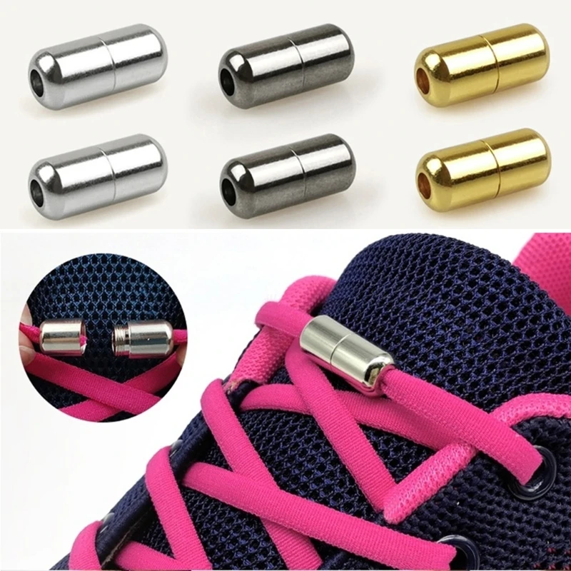 

10 Pcs Elastic Laces Clasps Metal Lock Buckles Tip Ends Lazy Shoelaces Tieless Lazy Shoelace Accessories Metal Lace Buckle