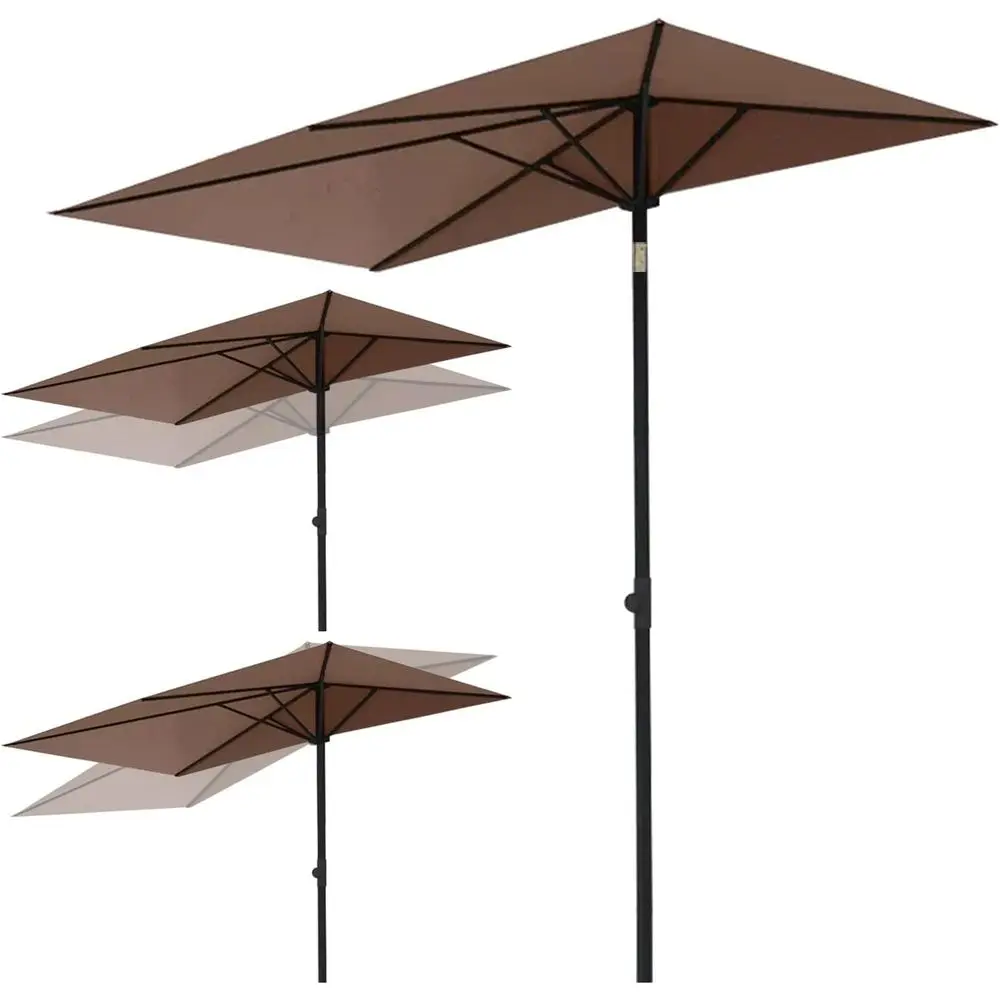 Adjustable Height Patio Umbrella with Push Button, UV Protection, Waterproof for Balcony, Garden, and Outdoor Spaces