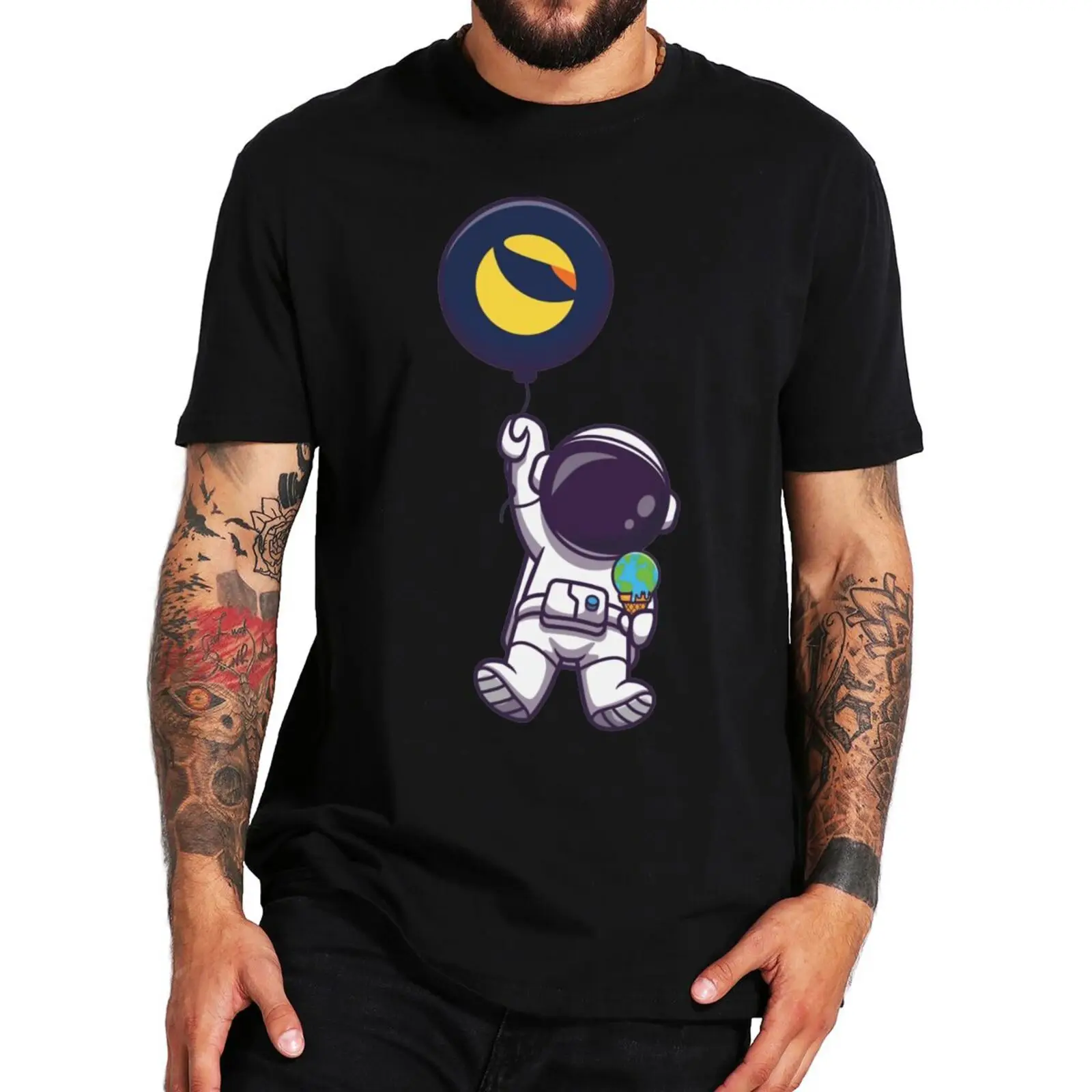 Lunatic Crypto Token Rocket Astronaut T Shirt Luna Coin Cryptocurrency Men's Novelty Tshirt For Investors Traders