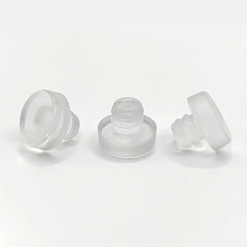 50pcs Rubber Stem Bumpers Hole Screw Plug 12*10*6.5mm Clear Black Glass Table Leg Chair Feet Pad Anti-slip Heightened Furniture